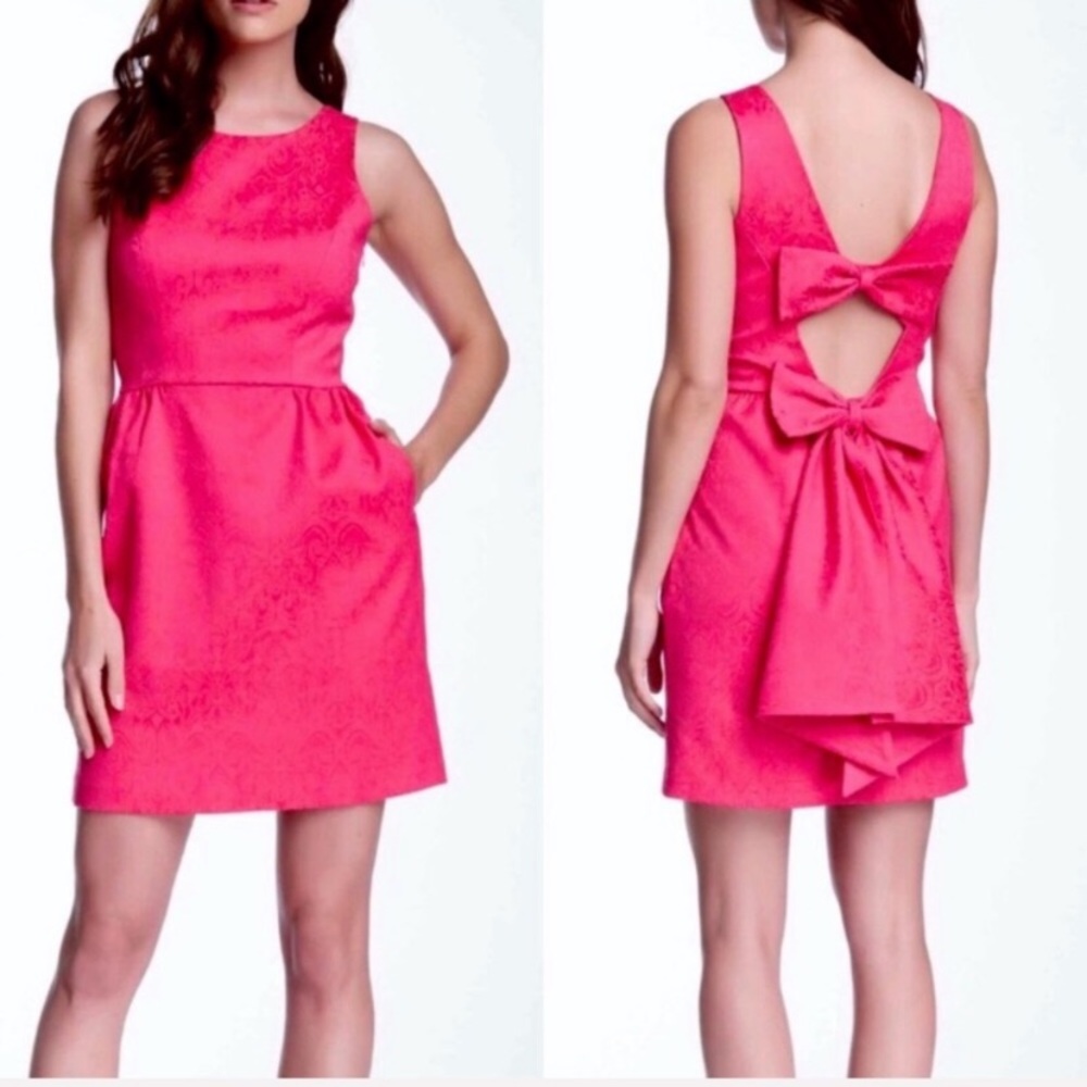 Erin Fetherston Bow Back Dress in Hot Pink Sz 8